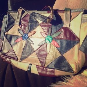 90s Vegan Leather Patchwork Purse